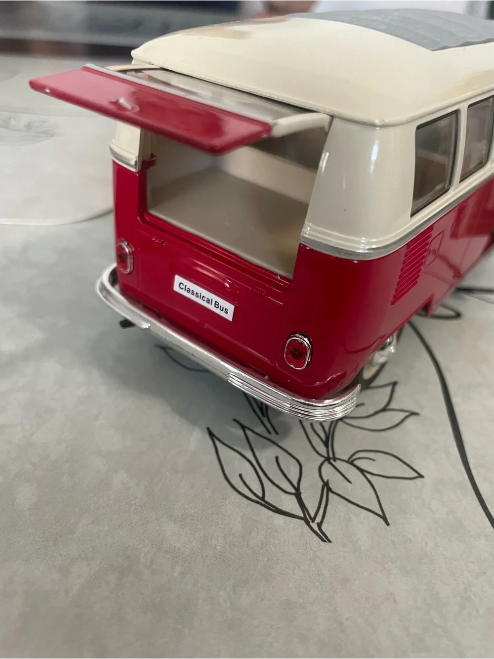 Retro-Style Kids Toy Bus - Red & Cream